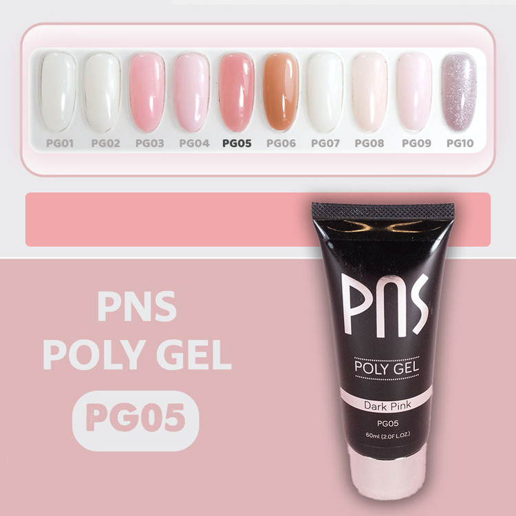 پلی ژل کاشت ناخن 60 میل پینک پی ان اس کد PG05