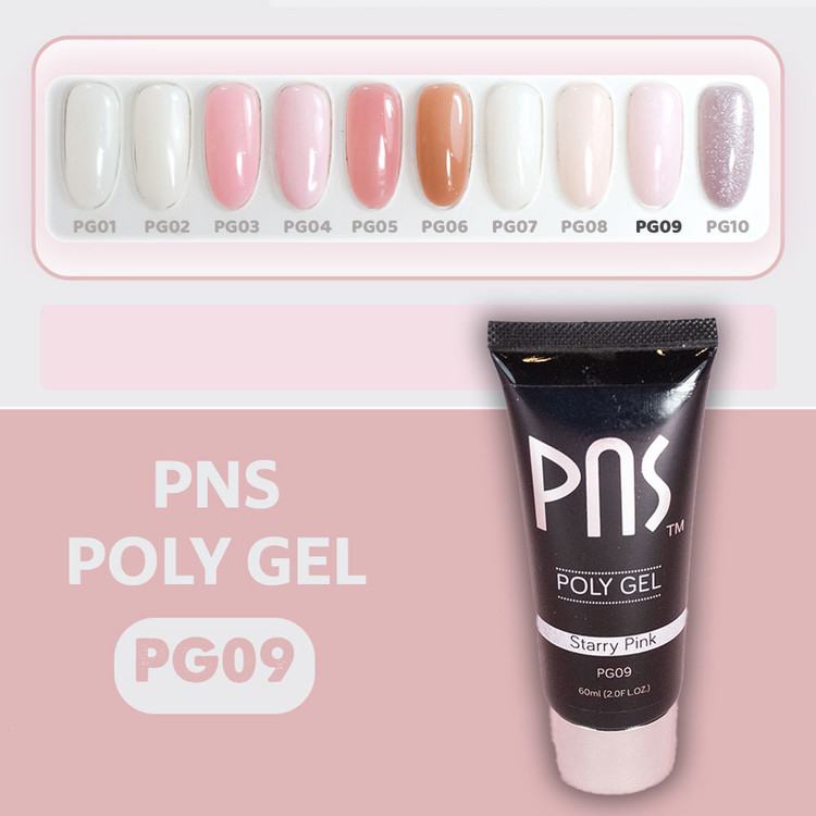 پلی ژل کاشت ناخن 60 میل استاری پینک پی ان اس کد PG09