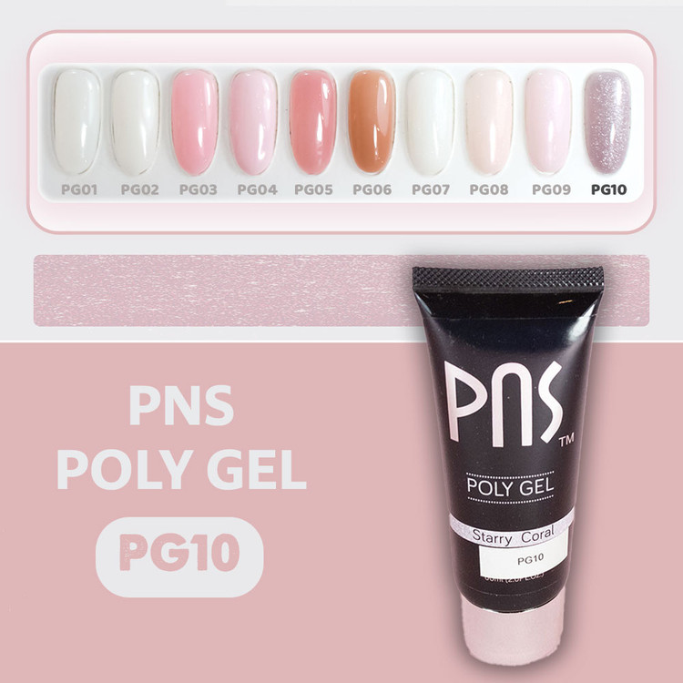 پلی ژل کاشت ناخن 60 میل استاری کورال پی ان اس کد PG10