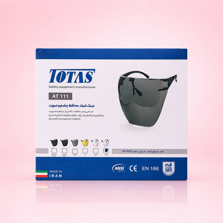 عینک شیلد محافظ چشم و صورت TOTOS مدل AT111 | ضد UV400